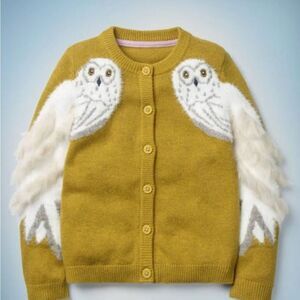 Mini Boden Harry Potter Hedwig Owl Design Cardigan Sweater Sz 5-6